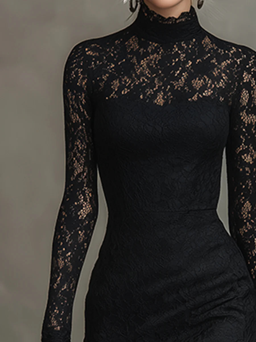 Zeranoir | Black Lace Maxi Dress