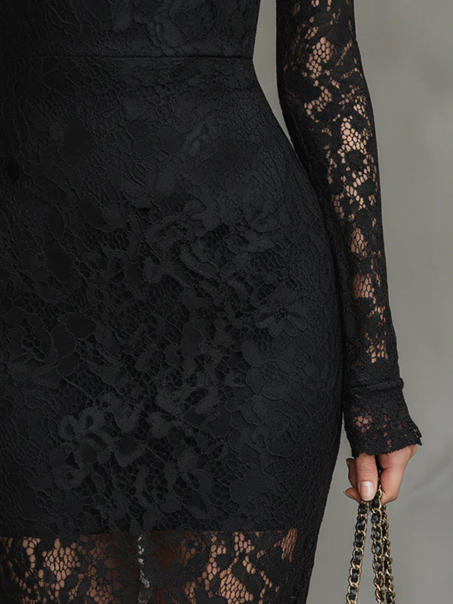 Zeranoir | Black Lace Maxi Dress