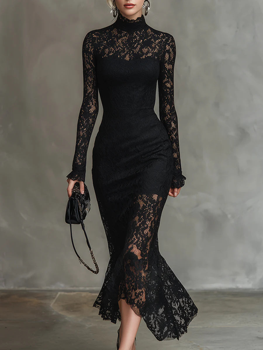 Zeranoir | Black Lace Maxi Dress