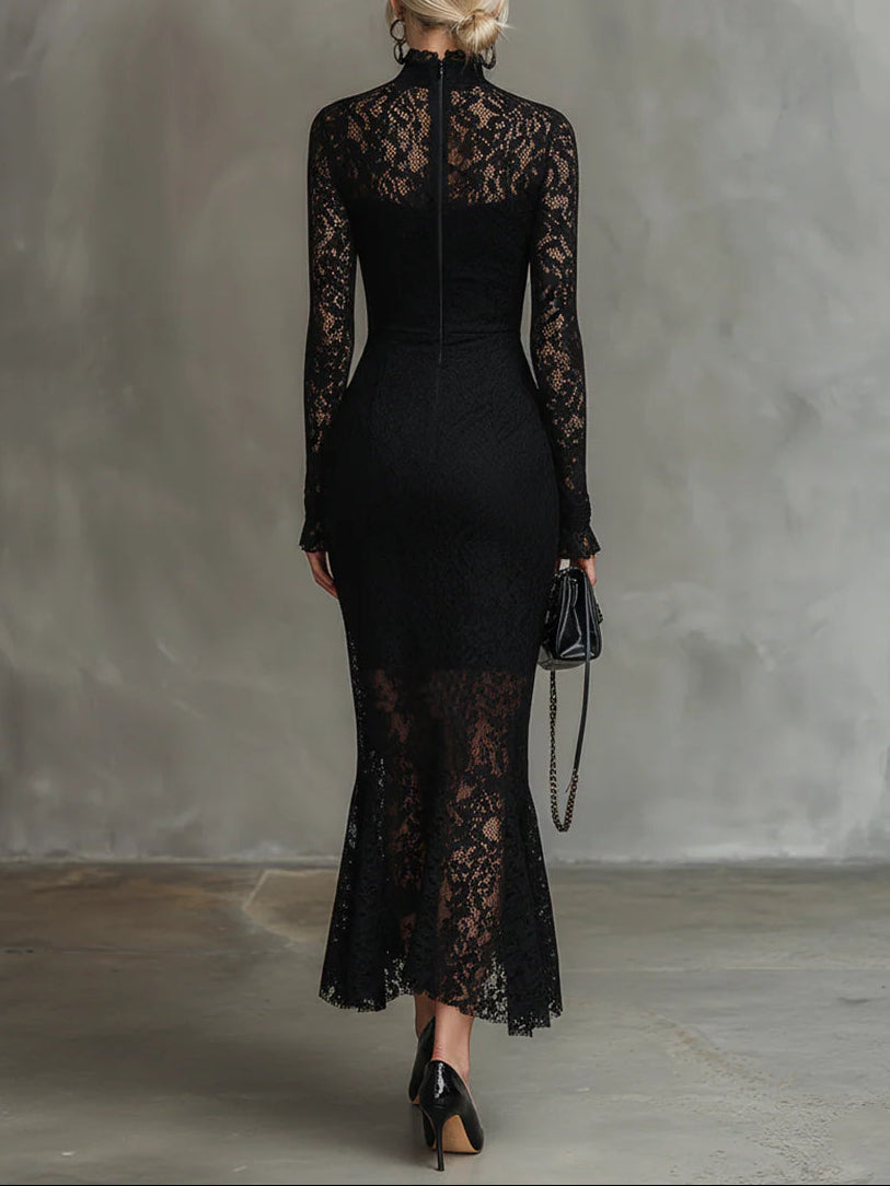 Zeranoir | Black Lace Maxi Dress